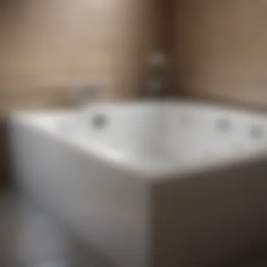 Close-up of corner bath jets in action