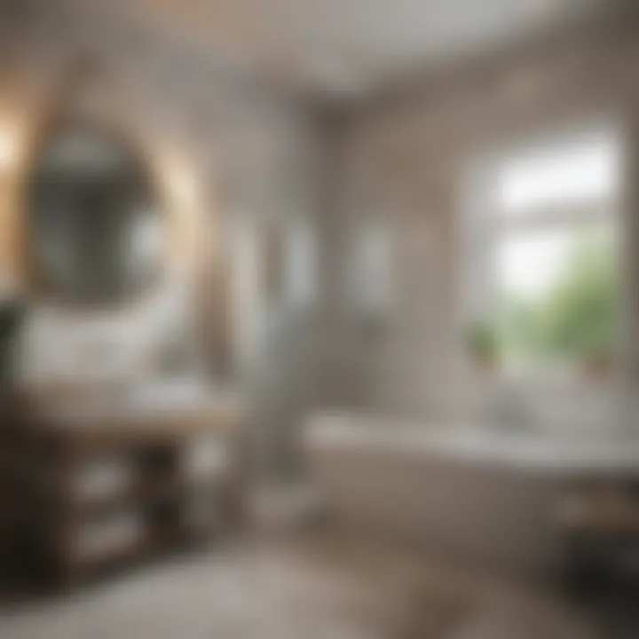 Stylish corner bath integrated into modern bathroom