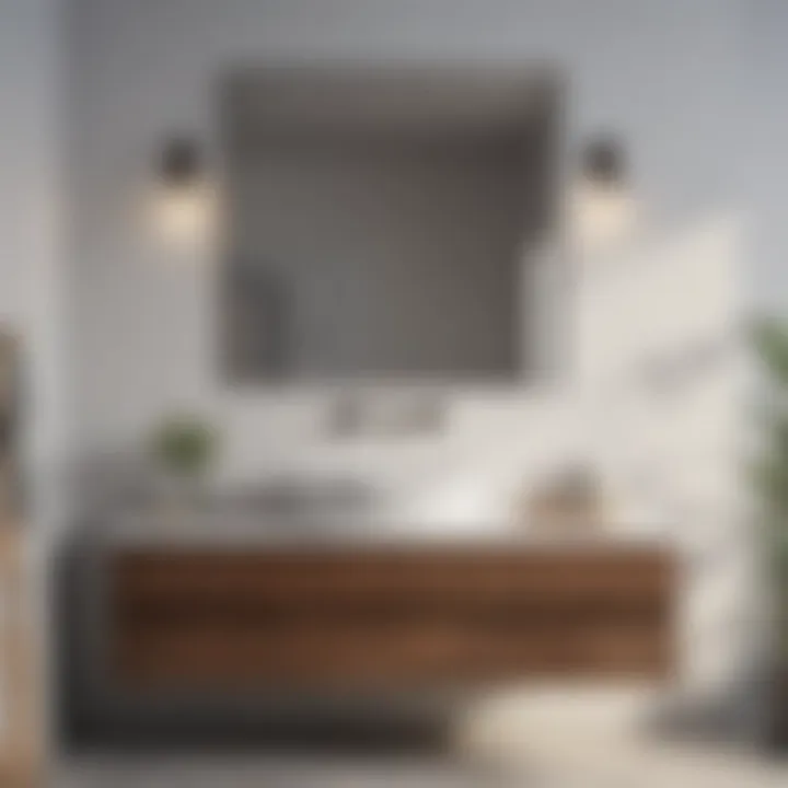 Sleek Modern Bathroom Vanity Sleek modern bathroom vanity showcasing a 16 inch depth