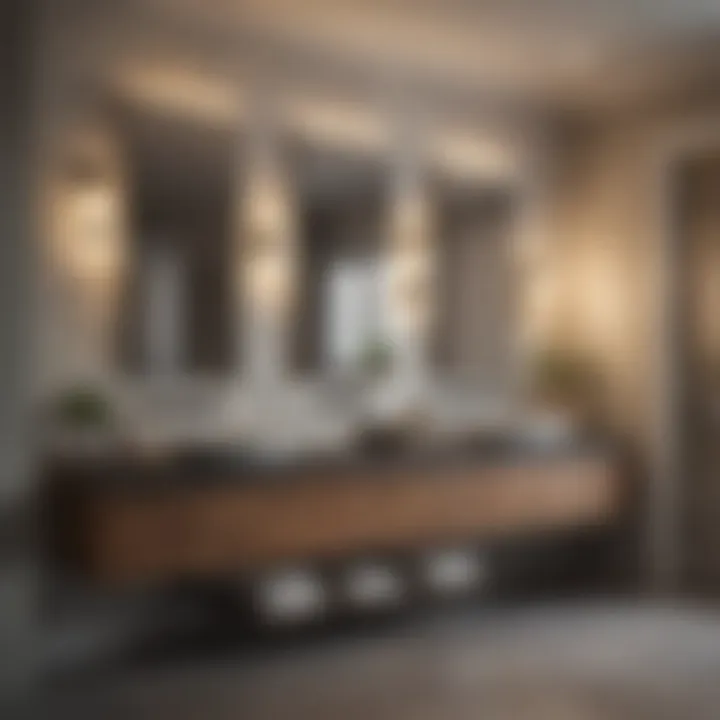 Stylish bathroom interior featuring a spacious double sink setup