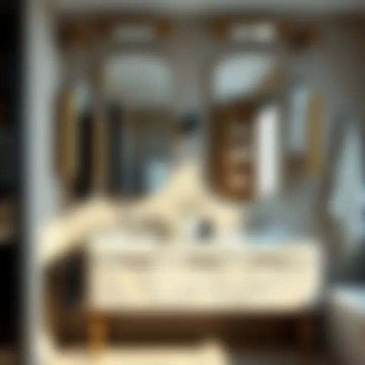 Contemporary double sink bathroom design showcasing modern fixtures and elegant finishes