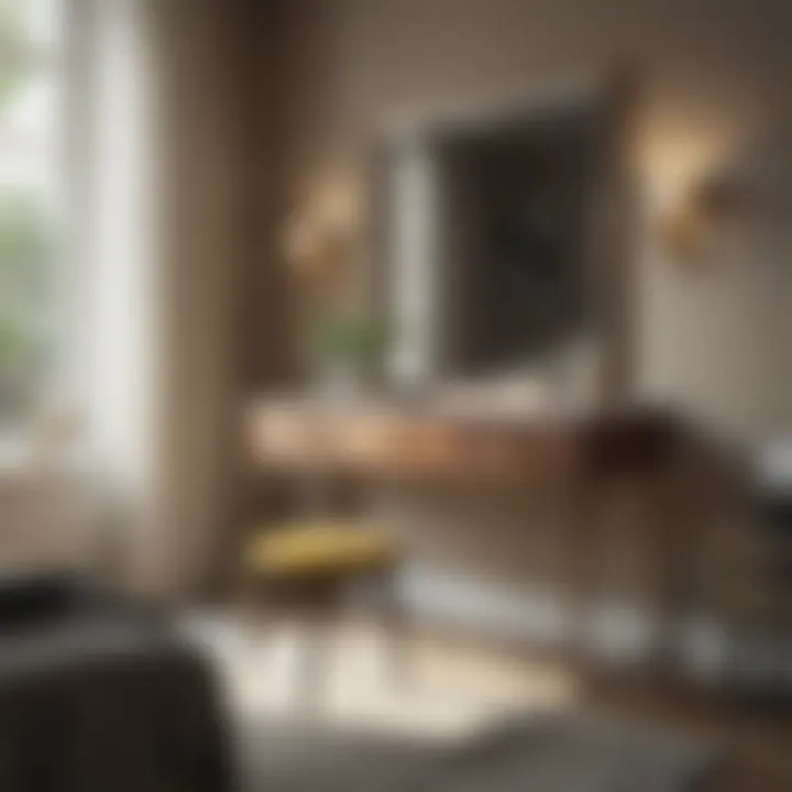 Functional Vanity Table in Modern Design Modern bedroom featuring a functional vanity table