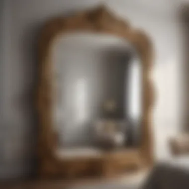 Large Decorative Mirror Large decorative mirror enhancing bedroom space
