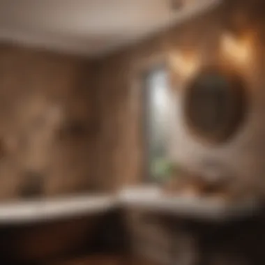 Warm ambiance created by bronze 3 light fixtures in a cozy bathroom