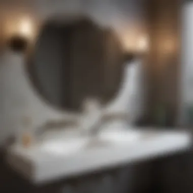 Elegant bathroom setup featuring wall-mounted faucets