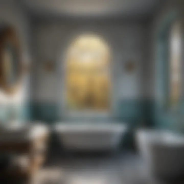 Classic Bathroom Featuring Frosted Window Aesthetic view of a classic bathroom with frosted window