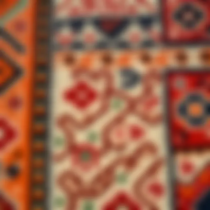 Intricate Craftsmanship of Kilim Rug Patterns Close-up of intricate patterns on a kilim rug highlighting craftsmanship