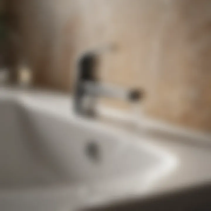 Durable Construction Materials Materials used in the construction of the Kohler single handle bath faucet highlighting durability.