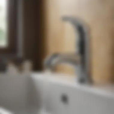 Innovative Technology Features Close-up view of the innovative technology integrated in the Kohler faucet.