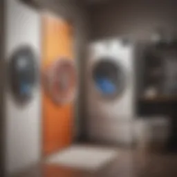 A smartphone displaying a clean laundry app interface with vibrant colors.