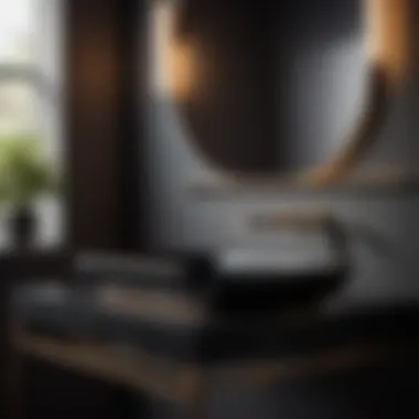 Modern sleek black bathroom sink