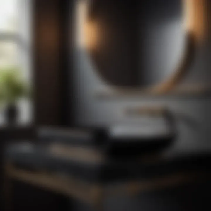 Modern sleek black bathroom sink