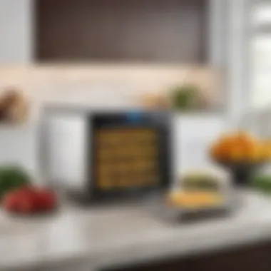 Sleek Stainless Steel Dehydrator with Digital Controls Modern stainless steel food dehydrator with digital display