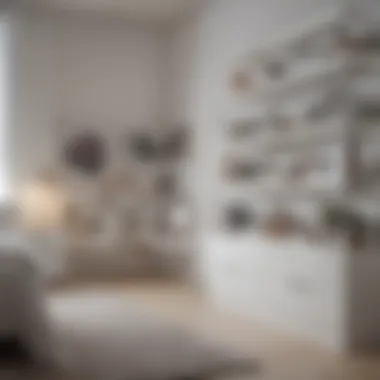 Stylish Space Organization with White Shelving Stylish white shelving unit demonstrating effective space organization
