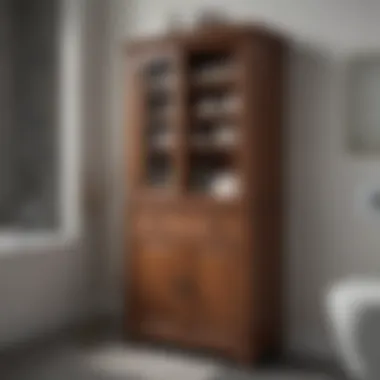 Space-Saving Linen Cabinet for Small Bathrooms Space-saving tall linen cabinet optimized for small bathrooms