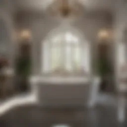 Luxurious freestanding bathtub surrounded by calming decor