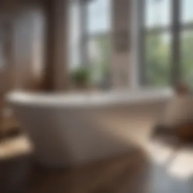 Material Diversity: Crafting the Perfect Bathtub Variety of materials used for big bathtubs displayed in a creative layout