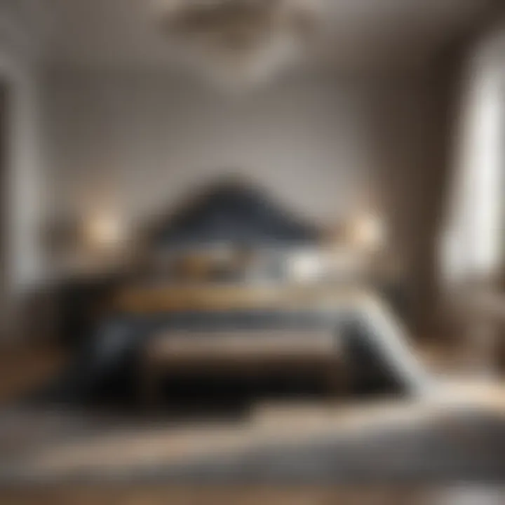 Stylish bedroom with a beautifully coordinated rug set