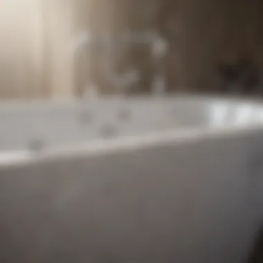 Close-up of luxurious materials used in modern bath tubs