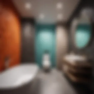 Dramatic Accent Wall Impact Bold accent wall in a small bathroom