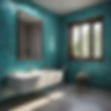 Turquoise tiles enhancing a contemporary bathroom
