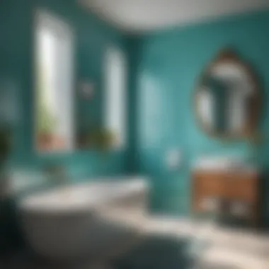 Refreshing turquoise color combinations in bathroom design