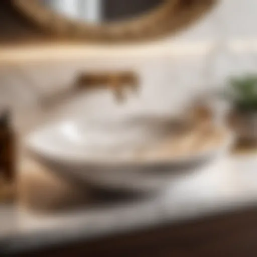 Marble Finish Elegance Elegant undermount bathroom sink bowl in marble finish