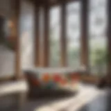 Elegant bathtub with floral accents