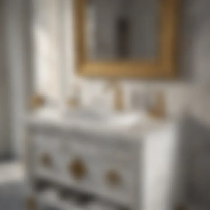 Luxurious marble vanity with gold accents