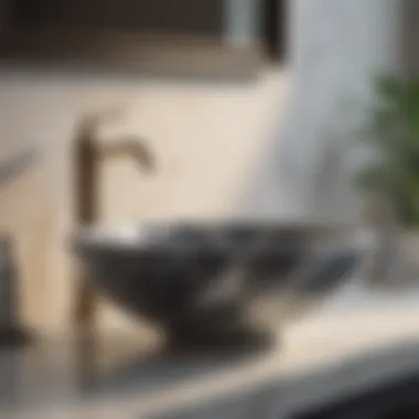 Luxurious Marble Vessel Sink Luxurious marble vessel sink with elegant faucet