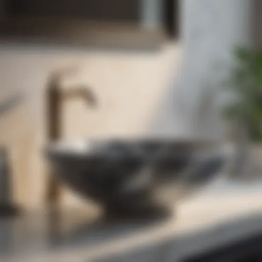 Luxurious Marble Vessel Sink Luxurious marble vessel sink with elegant faucet
