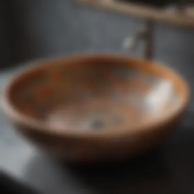 Stylish Ceramic Vessel Sink Stylish ceramic vessel sink with intricate patterns