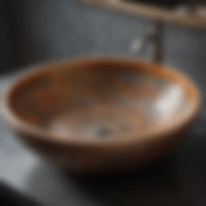 Stylish Ceramic Vessel Sink Stylish ceramic vessel sink with intricate patterns