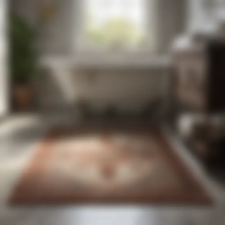A personalized bath rug with custom prints, reflecting individual style and taste.