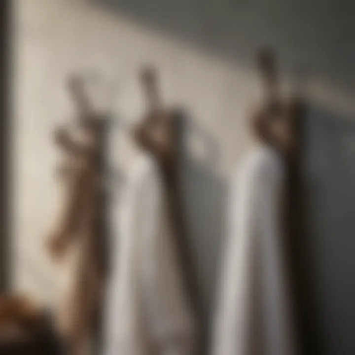 Rustic towel hooks made from natural materials