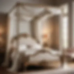 Elegant Vintage Bed Frame with Canopy