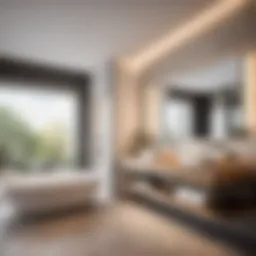 Modern bathroom with organized essentials