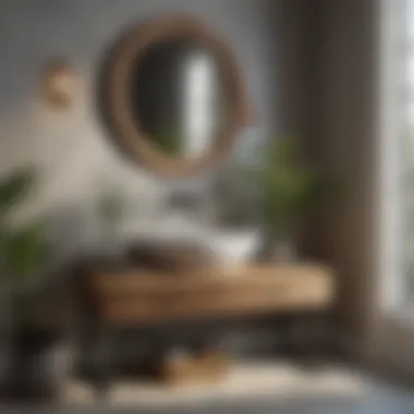 Chic small vanity table crafted from natural materials