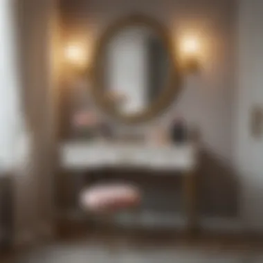 Stylish small vanity table with unique storage solutions