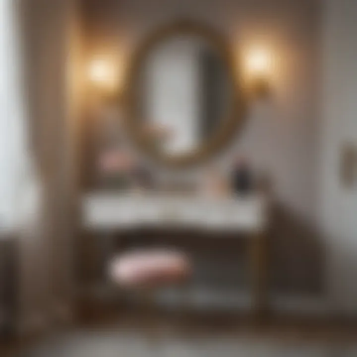 Stylish small vanity table with unique storage solutions