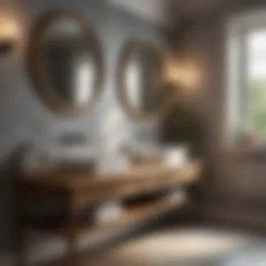 Contemporary bathroom featuring vintage corner sink aesthetics