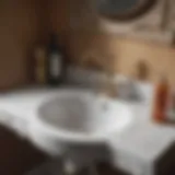 Elegant vintage corner bathroom sink with intricate detailing
