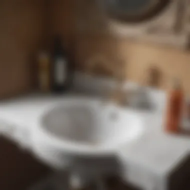 Elegant Design of Vintage Corner Sinks Elegant vintage corner bathroom sink with intricate detailing