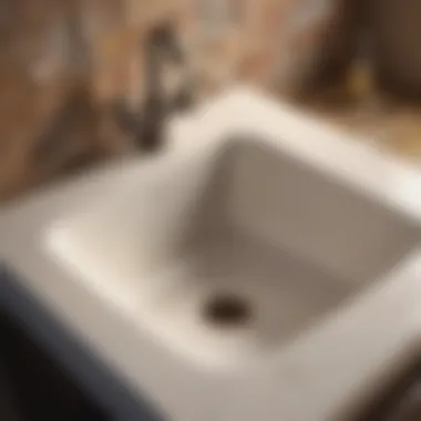 Materials in Vintage Corner Sinks Close-up of materials used in vintage corner sinks