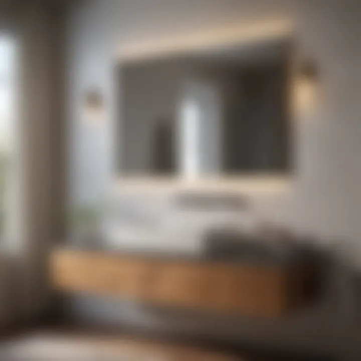 Diverse Materials for Functional Beauty A variety of materials used for wall mounted bathroom vanities