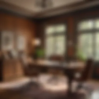 Cozy Home Office Featuring Warm Wood Tones Cozy home office featuring warm wood tones for improved productivity