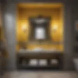 Elegant Yellow and Gray Bathroom Design Elegant yellow and gray bathroom with stylish fixtures