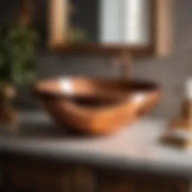 Timeless Beauty: Copper Basin Exquisite Copper Basin in Lavish Bathroom Setting