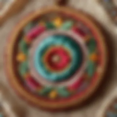 Timeless Embroidered Charm Vintage Inspired Fabric Wall Hanging with Intricate Embroidery