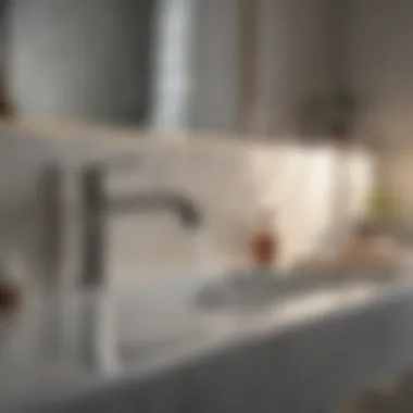 Stylish Bathroom with Elegant Faucet Stylish bathroom with elegantly designed faucet as a focal point
